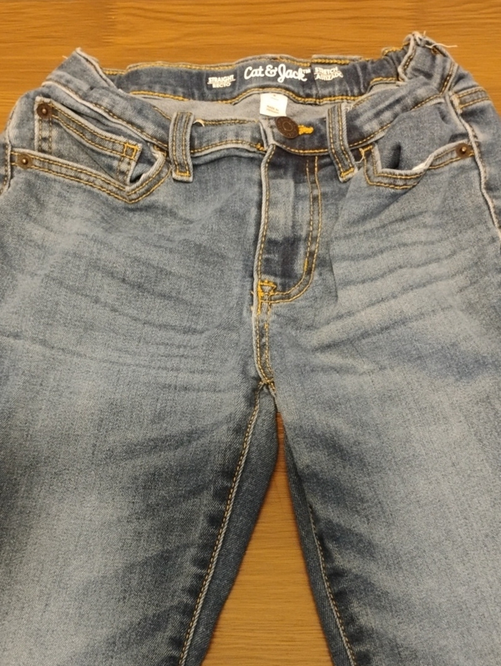 Cat & Jack Boys Straight Fit Stretch Jeans - Blue Denim - Size 8